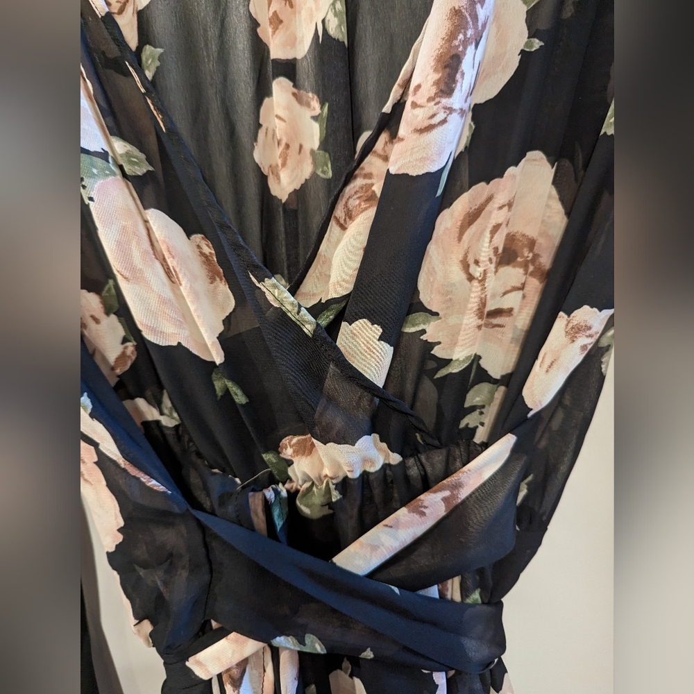 EUC Xtaren chiffon floral maxi dress 2X - Picture 6 of 9